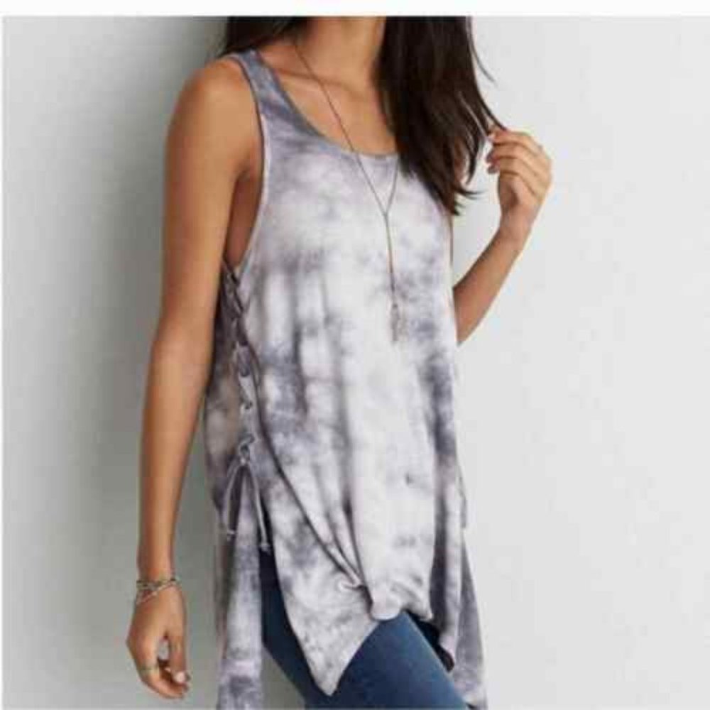 AEO Soft & Sexy Side Lace Up Summer Tie Die Dress